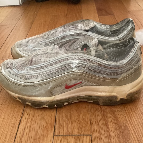 Air Max 97 GS Metallic Silver White Red - Picture 3 of 6